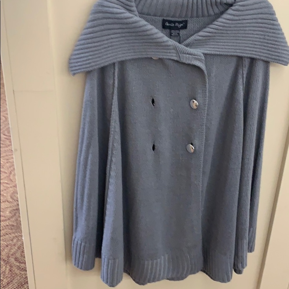 Double breasted button poncho
